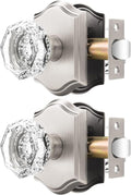 Orger Passage Door Knobs Octagonal Clear Crystal 2 Pack - Satin Nickel
