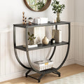 GILLAS 3 Tier Console Table, 30in Height Entryway Table - Rustic