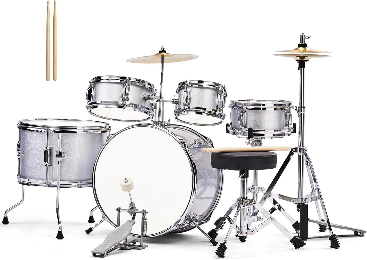 Ktaxon 5-Piece Complete Junior Drums Set for Young Musicians
