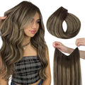 HOTBANANA Wire Hair Extensions 14in Chocolate Brown with Blonde