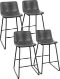 Bar Stools Set of 4 Faux Leather Counter Height Stools - Ergonomic