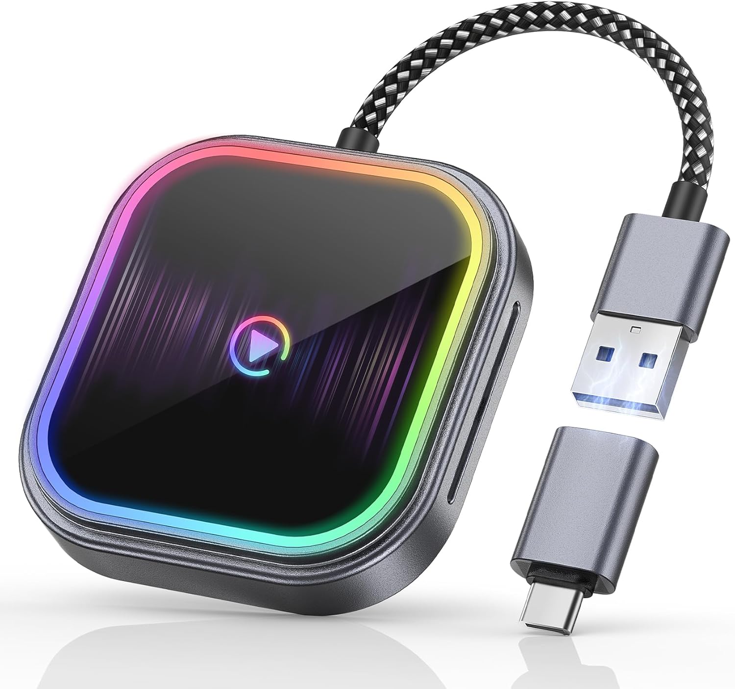 Wireless Carplay Adapter with Audio Reactive Lighting