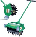 Rolling Lawn Aerator Manual Rotary Spike Aerator - Heavy Duty Lawn