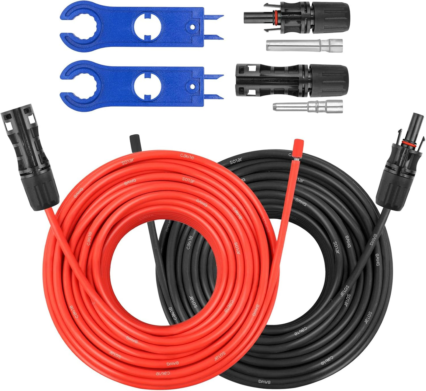 8AWG Solar Extension Panel Cable - 100FT PV Wire for RV and Home