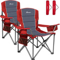 Romswi Oversized Camping Chairs 2-Pack - Heavy Duty 500 lb Support