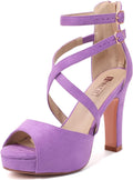 Platform Strappy Chunky Heels for Women - Dressy Peep Toe IDIFU