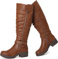 Women's Slouchy Knee High Boots Low Heel Comfort Round (Style S147)