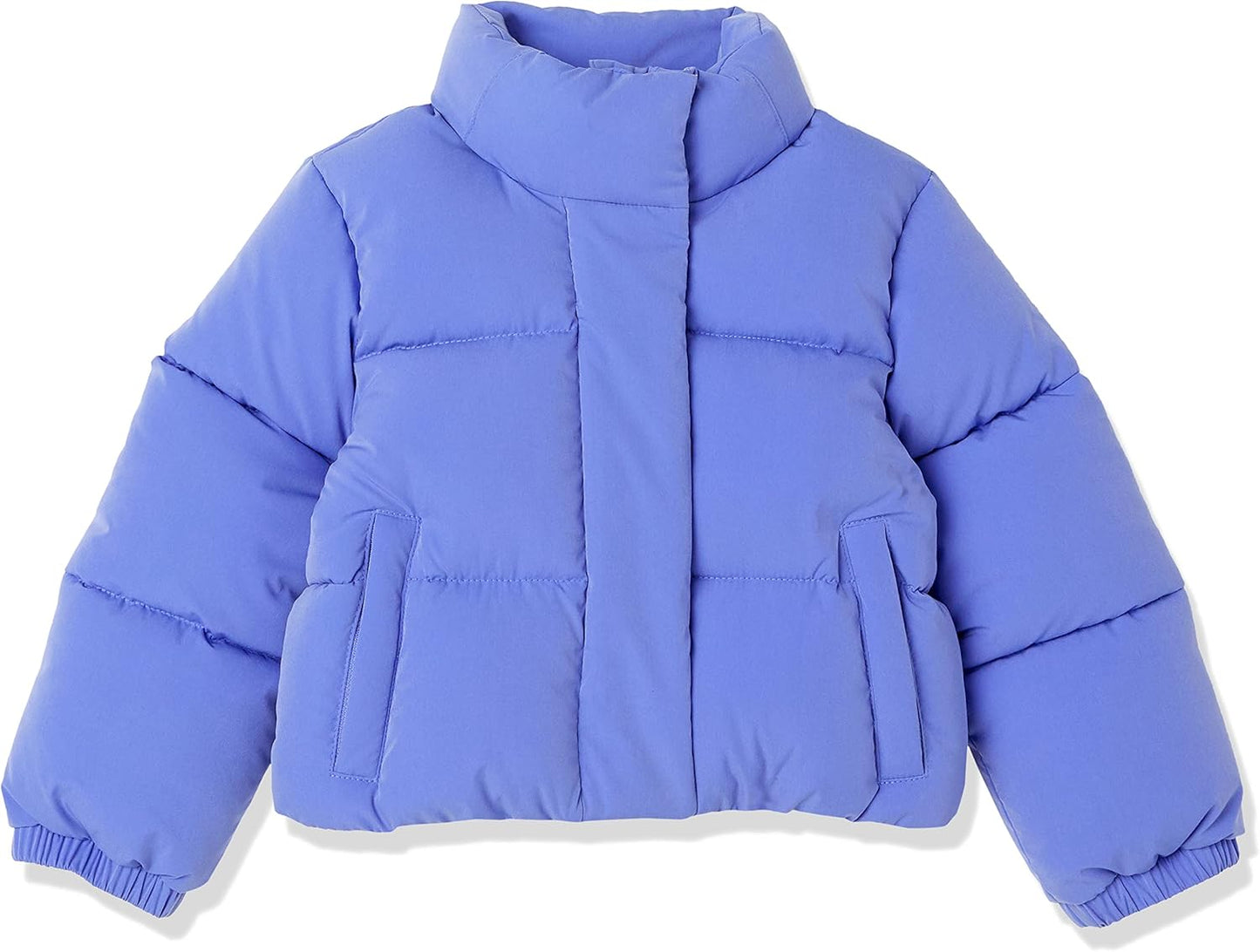 Cropped Full-Zip Puffer Jacket for Girls - Stylish and Warm