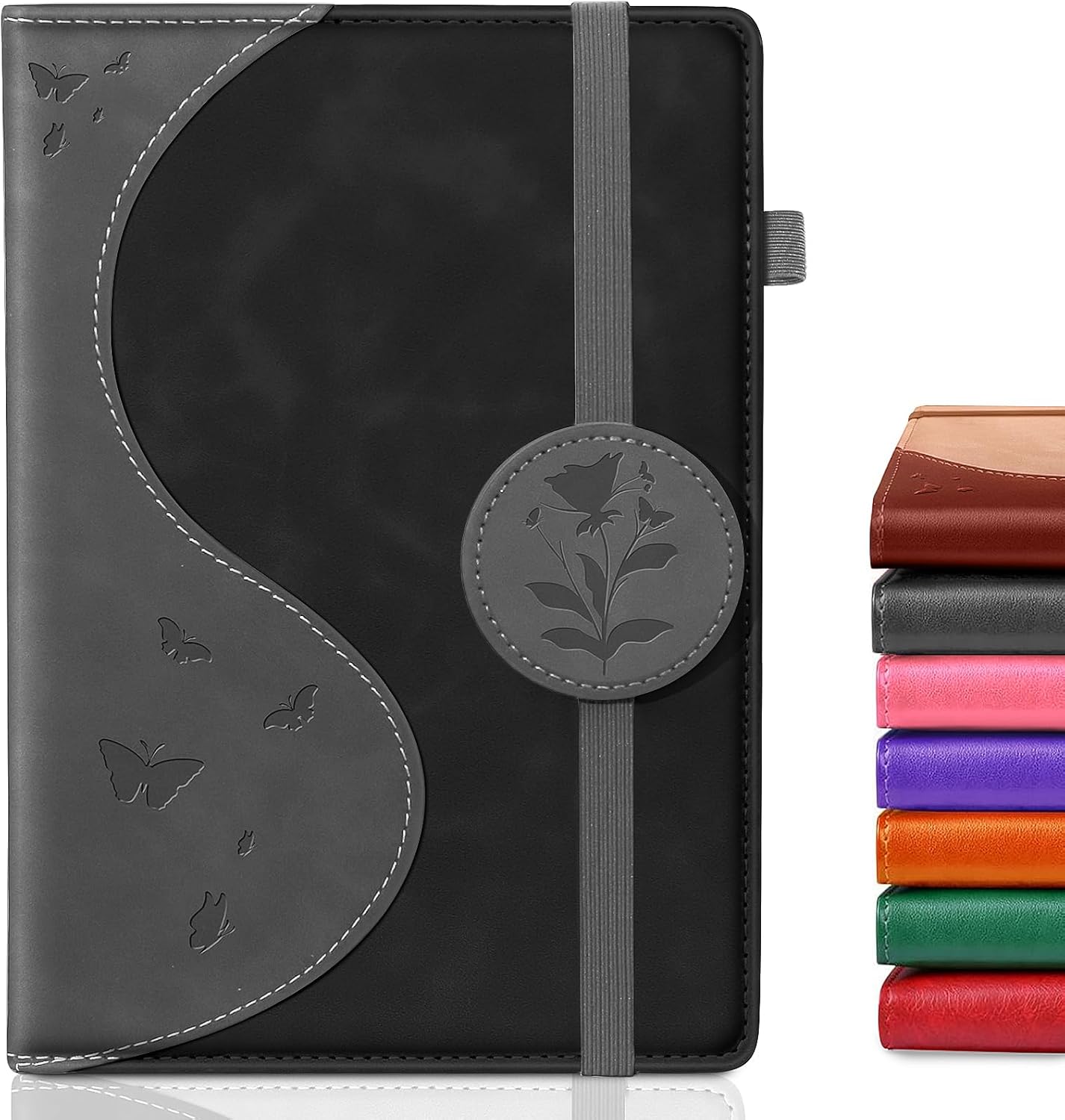 Chic A5 Black Leather Journal - 200 Pages!