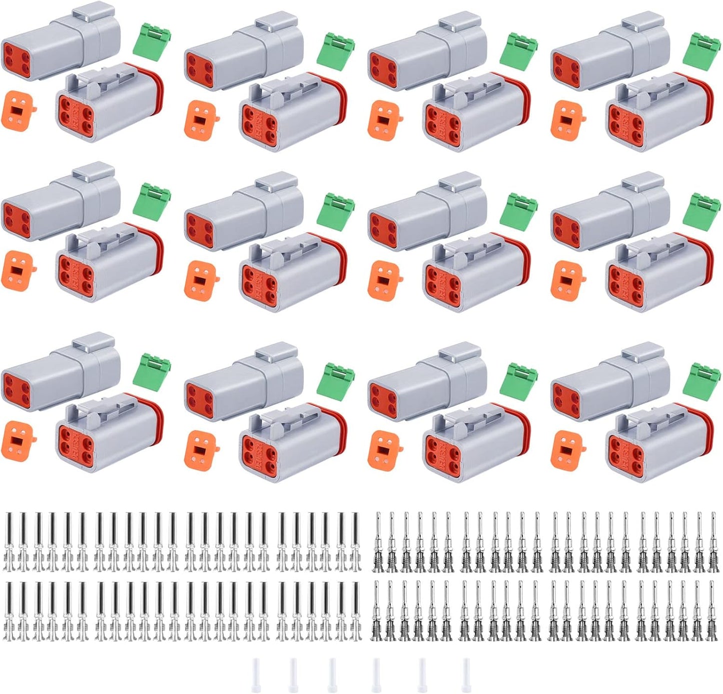 150PCS 4 Pin Way Deutsch DT Gray Connector Set for Wiring