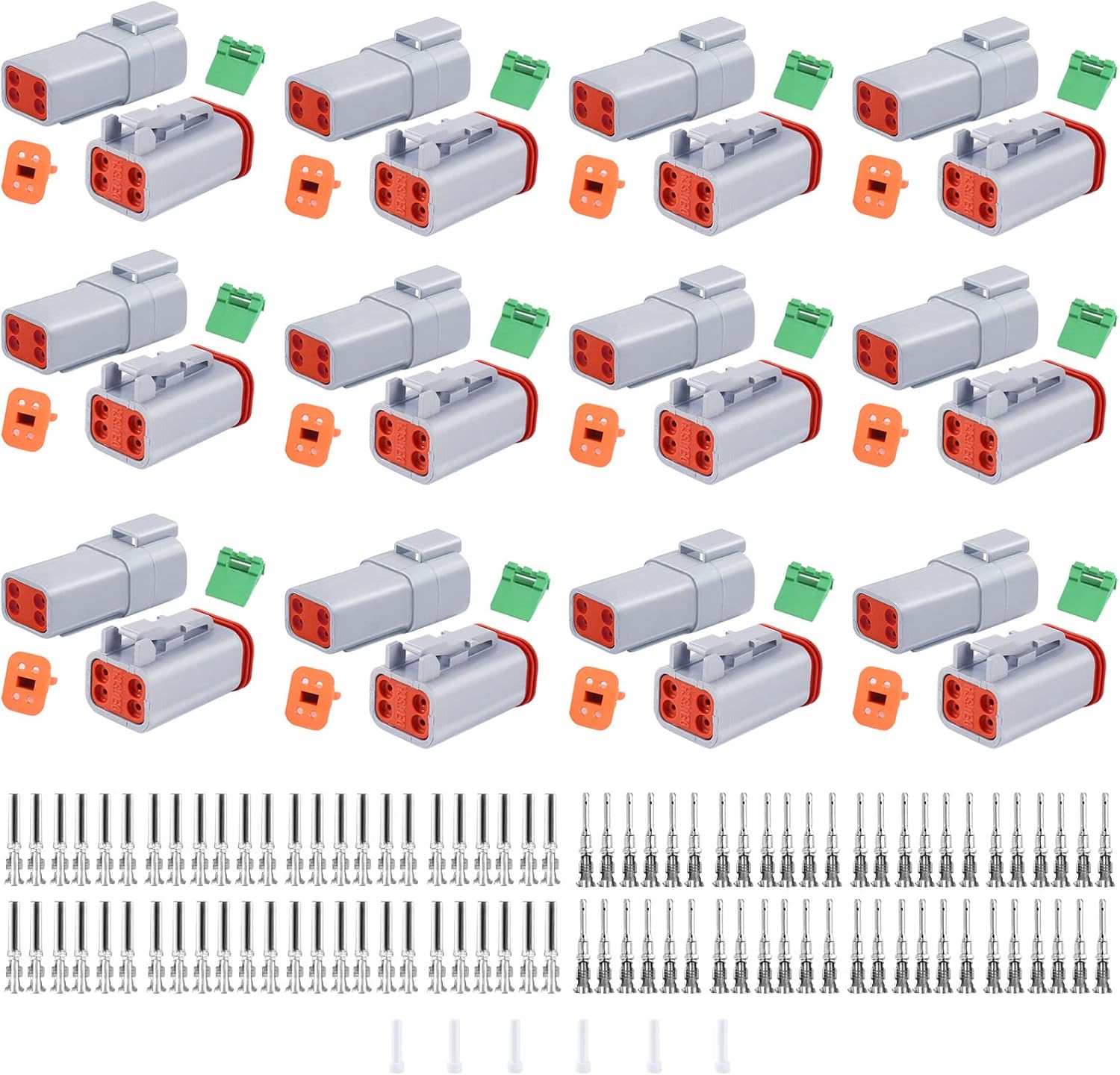 150PCS 4 Pin Way Deutsch DT Gray Connector Set for Wiring