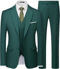 WULFUL Men's Slim Fit 3 Piece Suit - Modern Slim Tuxedo