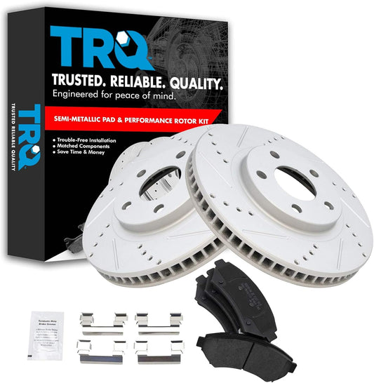 TRQ Front Brake Pad & Rotor Kit for Buick Cadillac Chevrolet