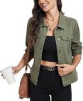Women's Denim Jacket Button Up Long Sleeve Jean Jacket - Classic Fit
