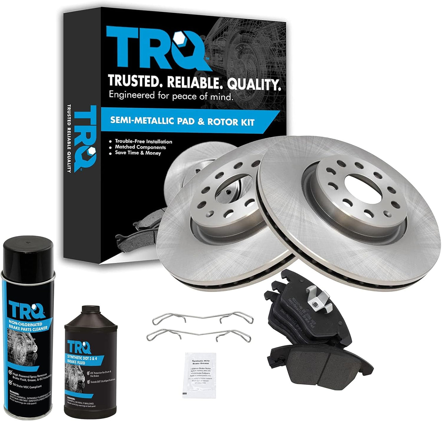 TRQ Front Brake Pad & Rotor Kit for A3, Beetle, Golf, Jetta