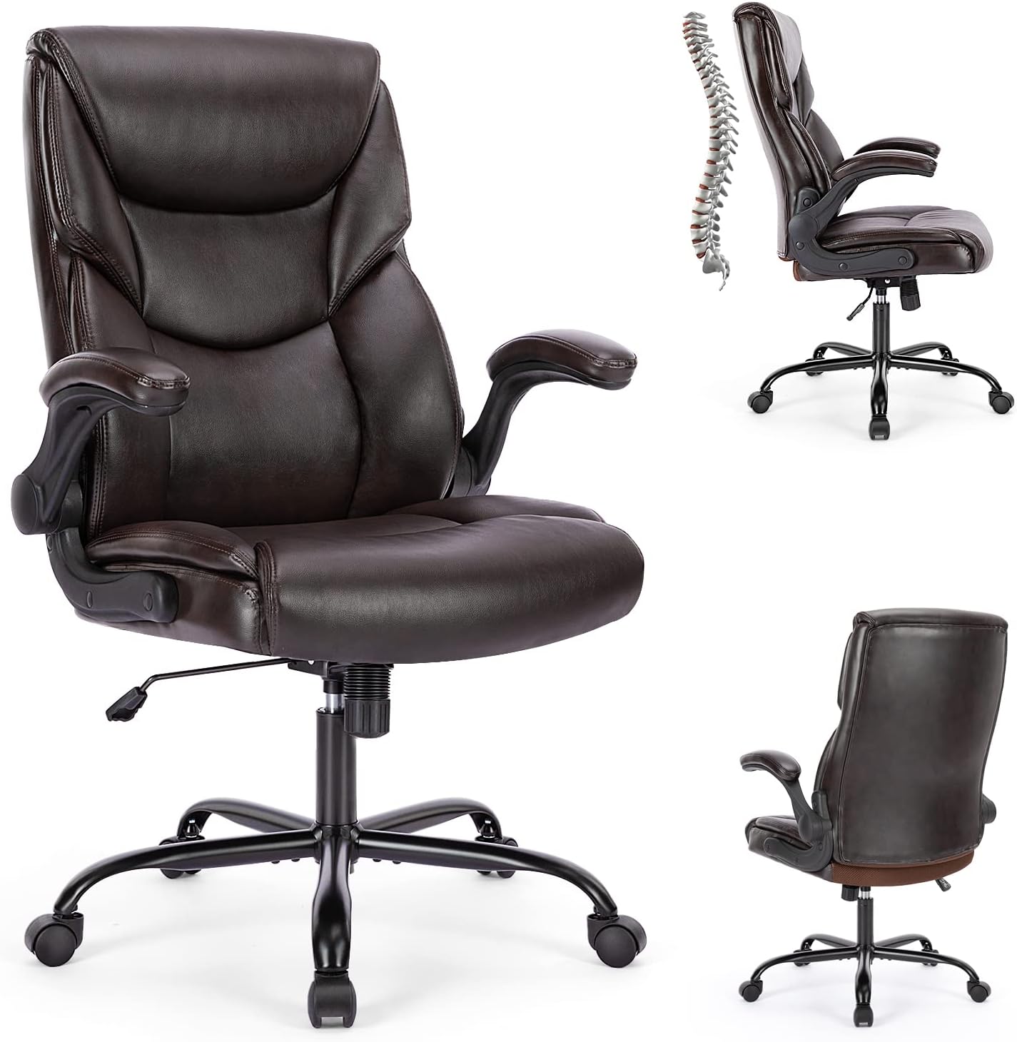 Brown Ergonomic High Back Task Chair by NEWBULIG