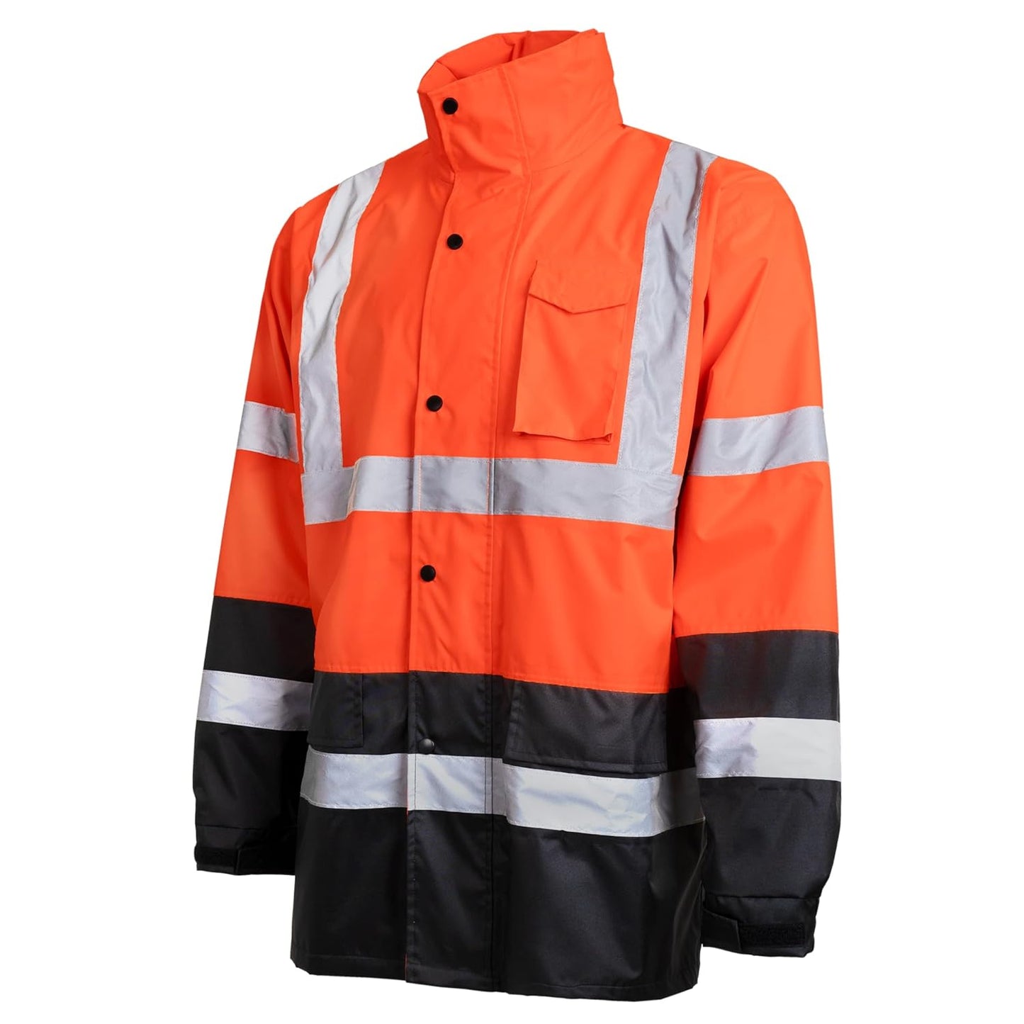 JORESTECH Hi Vis Orange/Black Rain Jacket with Mesh Lining