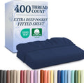Extra Deep Queen 400 Thread Count Cotton Fitted Sheet - Fits 18