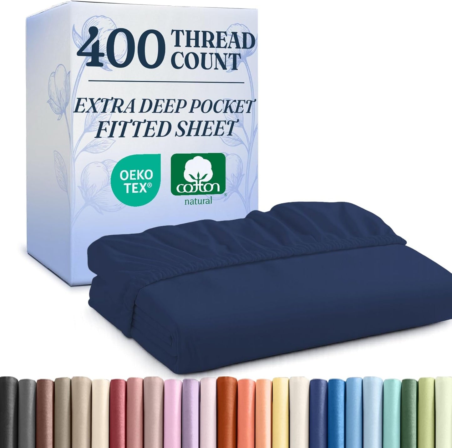 Extra Deep Queen Fitted Sheet - 400 Thread Count Cotton Luxury