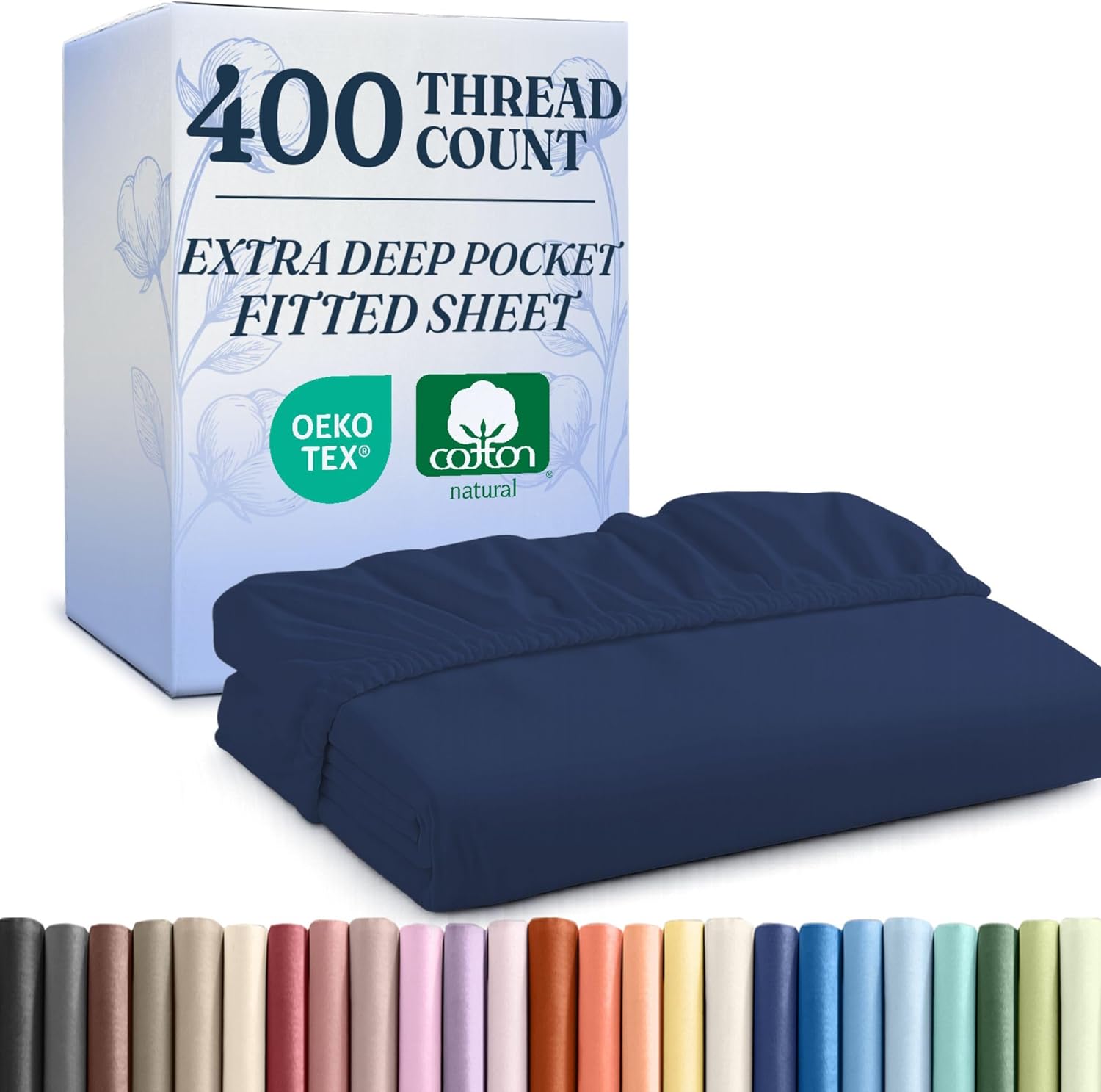 Extra Deep Queen Fitted Sheet - 400 Thread Count Cotton Luxury