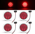 4 Inch Red LED Piranha Round Trailer Tail Lights - Pack of 4
