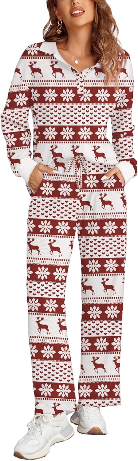 Ekouaer Womens Waffle Knit Pajamas Sets for Ultimate Comfort