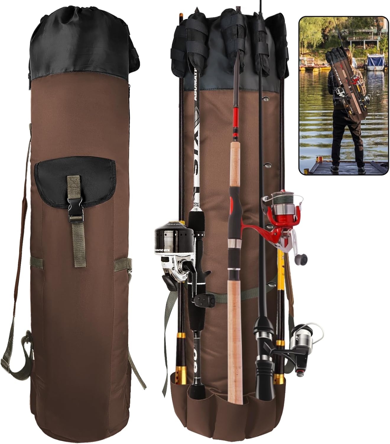 Durable Folding Fish Rod Bag - Ideal Gift for Anglers