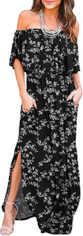 LILBETTER Off The Shoulder Ruffle Party Maxi Dress - Versatile