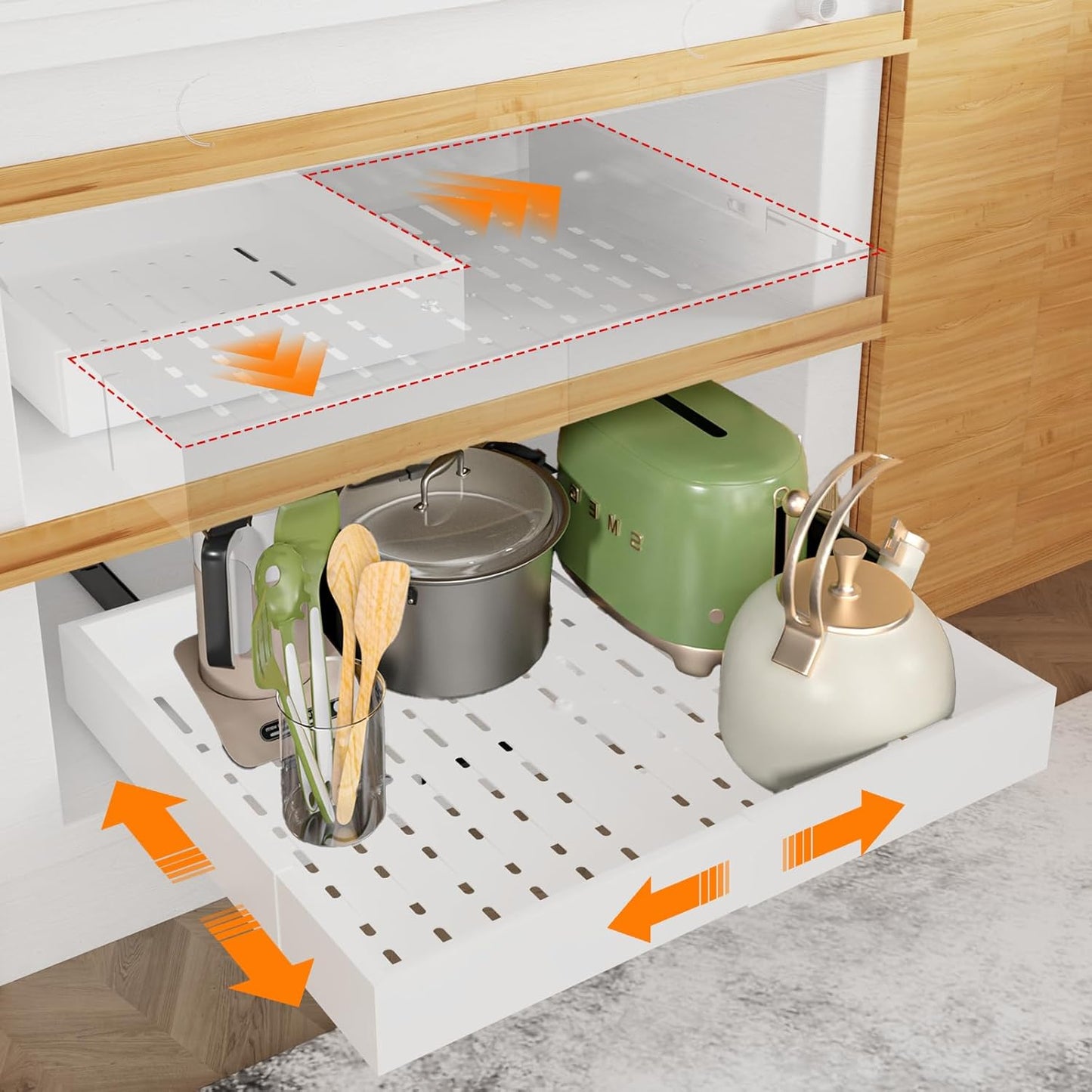 Pull Out Cabinet Organizer for Kitchen and Bathroom Storage