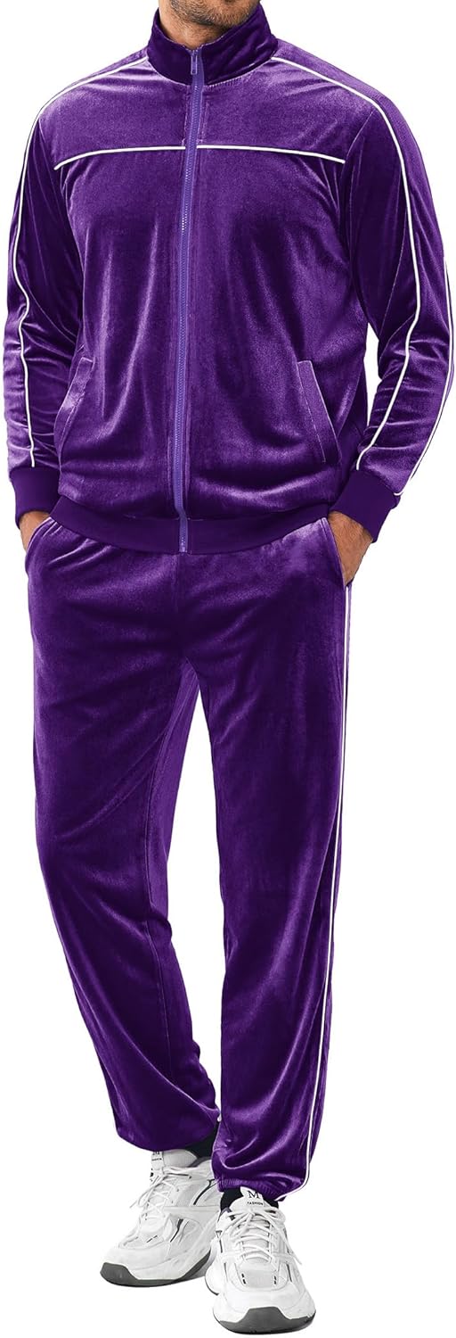 COOFANDY Mens Velour Tracksuits for Comfort and Style