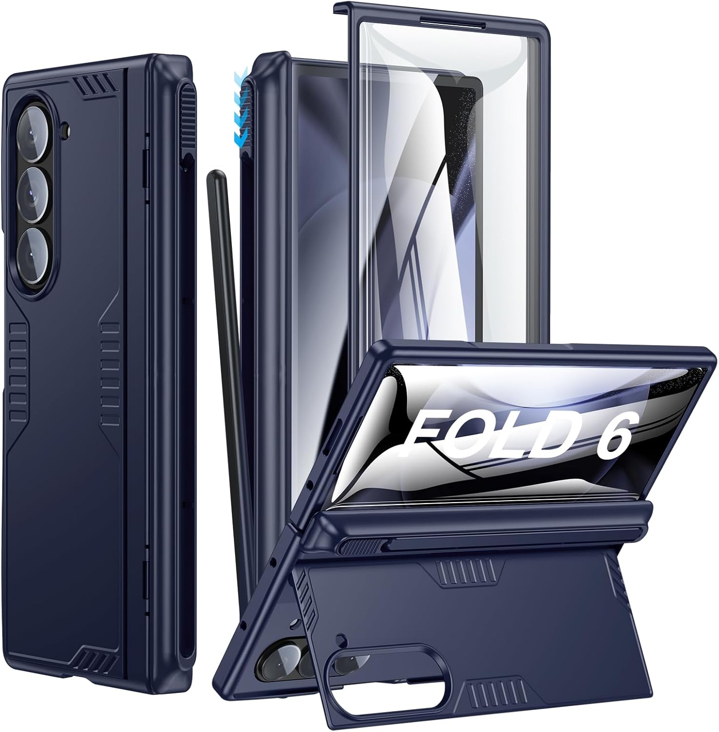 Samsung Galaxy Z Fold 6 Case with Hidden Kickstand & S-Pen Slot