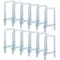 12 Pcs Square u-Bolts Zinc Plated 3/8 in x 3 in x 7 in - Durable