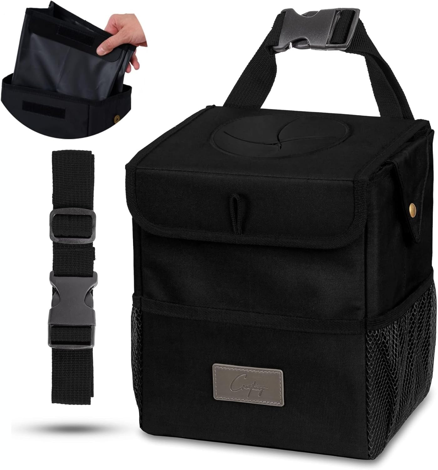 Detachable Lining Car Trash Can | 2 Gal Bag & Bin