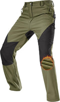 Men's Fleece Lined Softshell Snow Ski Pants - Water Repellent Warm