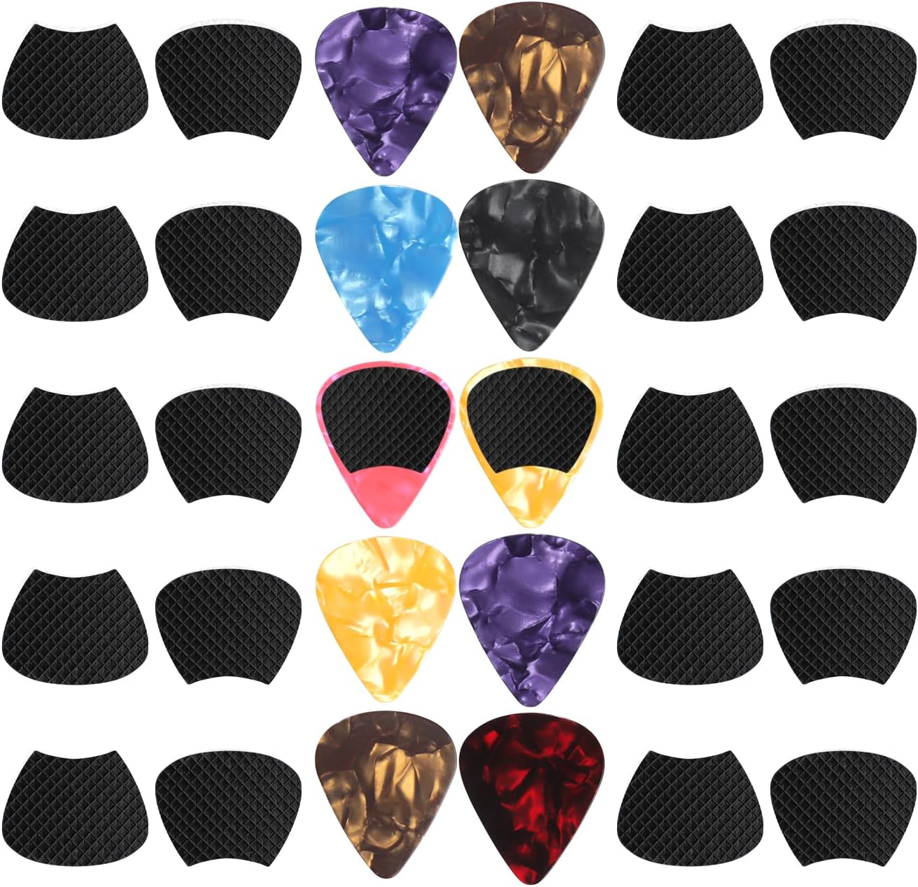 Anti-Slip Guitar Picks with Grips and Holder