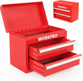 Mini Metal Tool Box with 2 Drawers and Top Storage - Compact Organizer