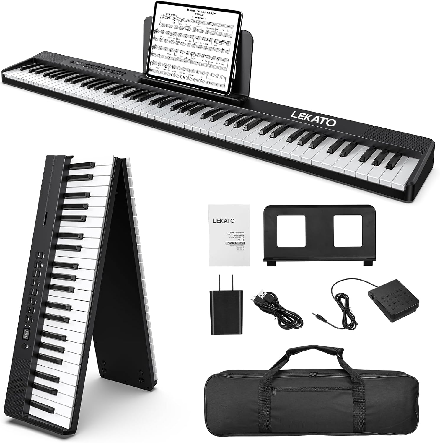 LEKATO FP-10 88-Key Folding Digital Piano