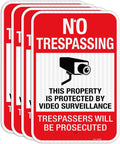No Trespassing Private Property Sign 4 Pack - Reflective 18in x 12in