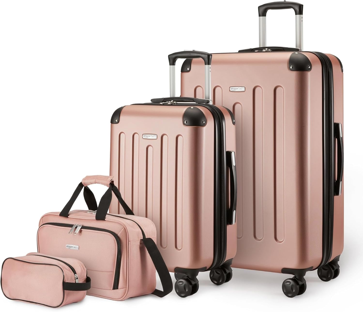 4-Piece Luggage Set with Hardside Suitcases and Tote Bags