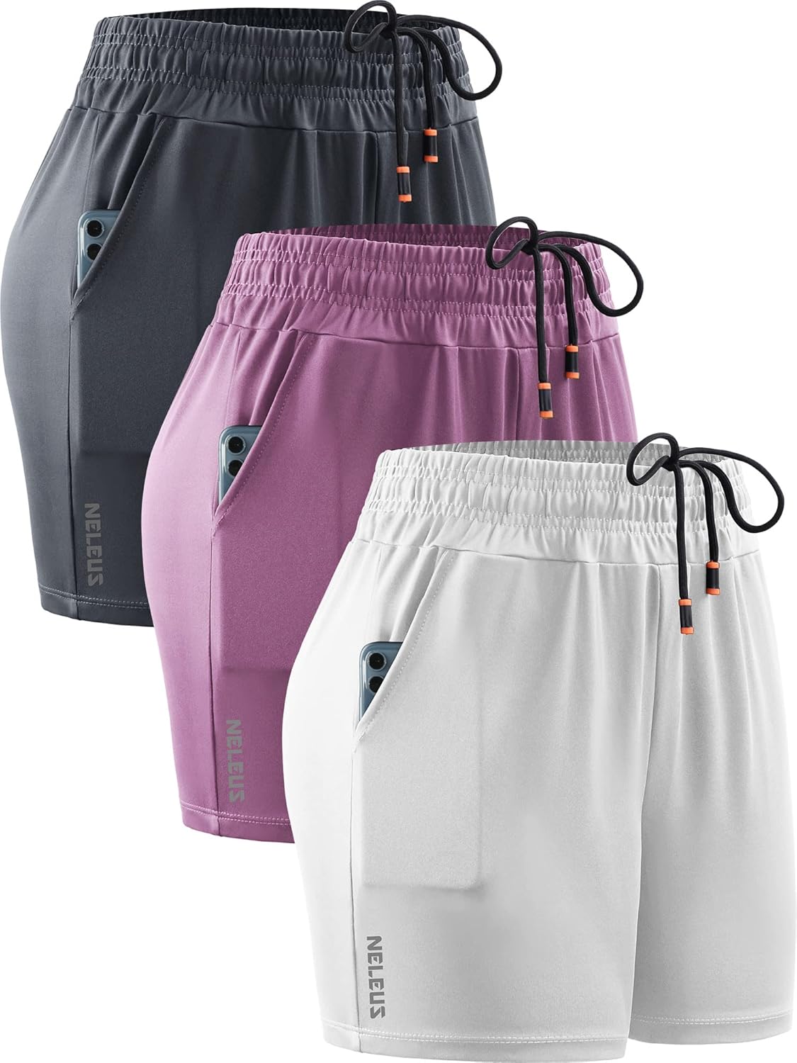 NELEUS Women's Lightweight Running Shorts for Yoga and Workouts