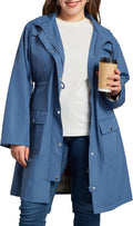 Kikibell Plus Size Rain Jacket for Women - Waterproof Windbreaker This