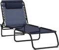 Outsunny Folding Chaise Lounge Chair - Breathable 4-Position Recliner