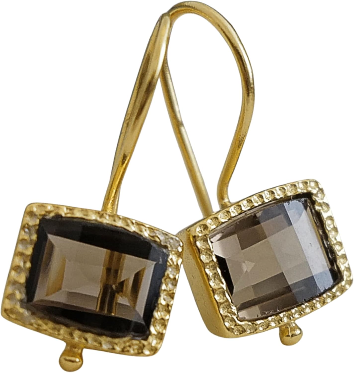 Handmade Green Amethyst Gold Vermeil Drop Earrings for Women