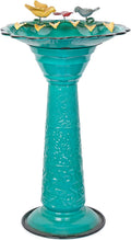 Metal Pedestal Birdbath with Stand - Shallow 28 in