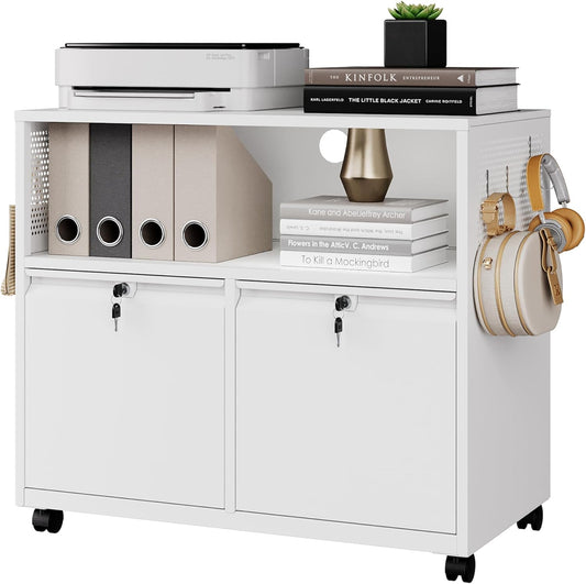 Letaya Mobile 2 Drawer File Cabinet with Lock for Home Office