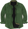 ZENTHACE Men's Sherpa Lined Fleece Plaid Shirt Jacket - Warm Lined