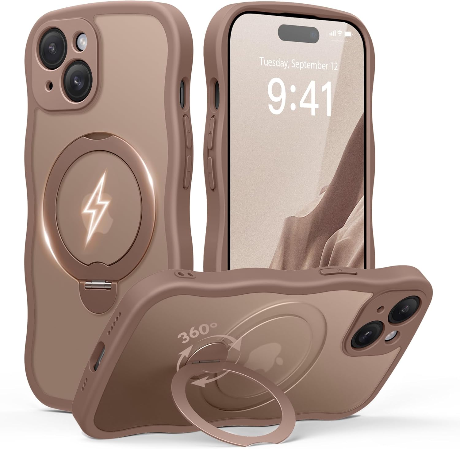 GolbinBox iPhone 15 Case with 360 Spin Magnetic Stand