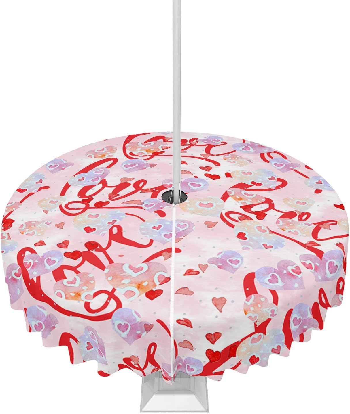 Waterproof Valentine's Day Tablecloth - Love Heart Design