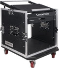 Sound Town High-Quality 10U PA DJ Pro Audio Rack with Slant Mixer