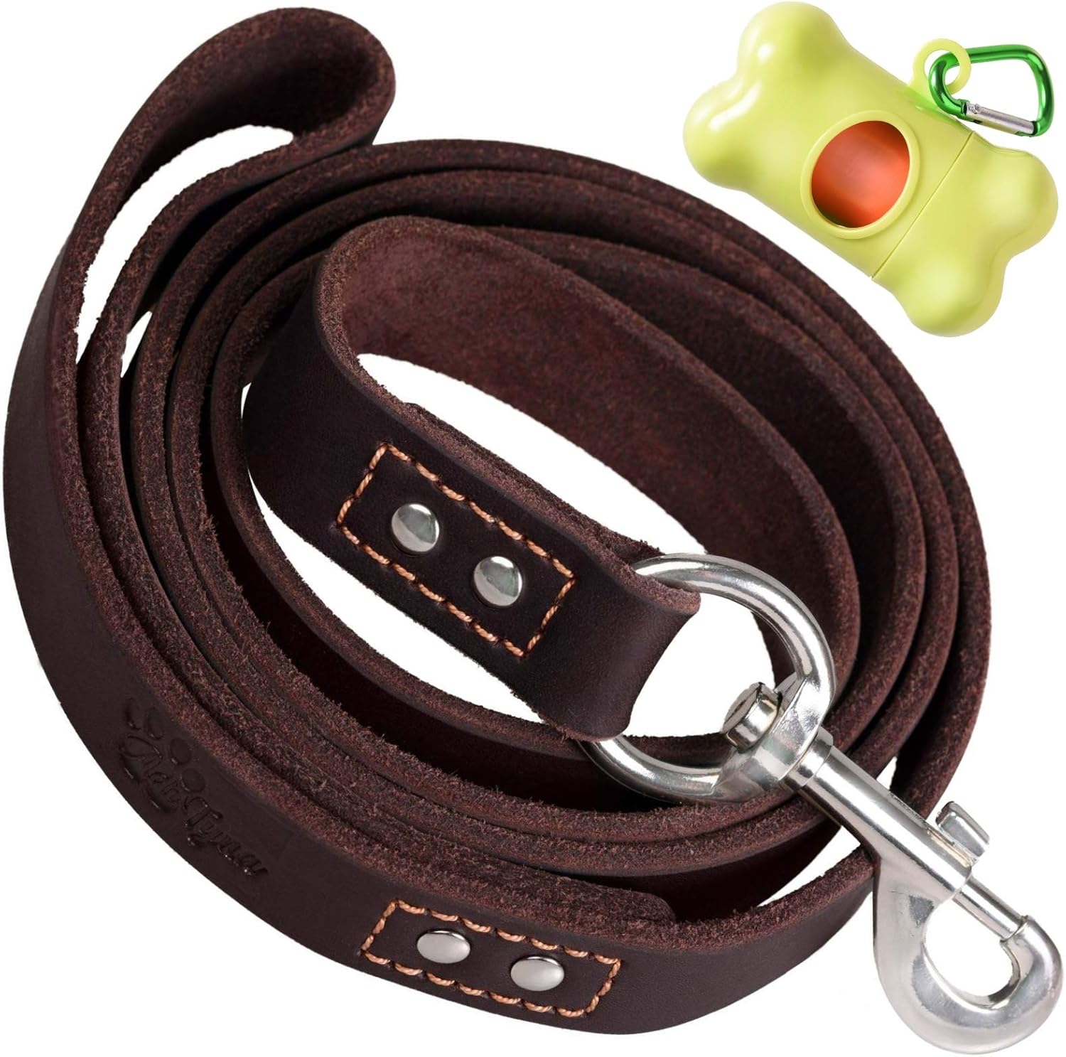 ADITYNA Heavy Duty Leather Dog Leash for Large Breeds - 6 ft